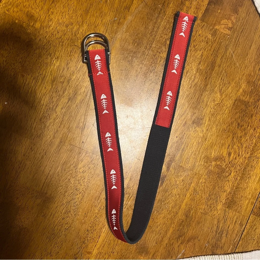 Brooks Brothers Boys Small Red Blue Bonefish Belt